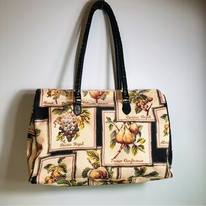 VTG   Fruit Tapestry Carry On Weekend Bag 21 Inches Long French